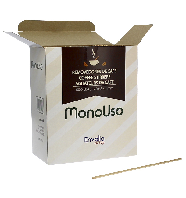Caja Monouso Agitadores Madera
