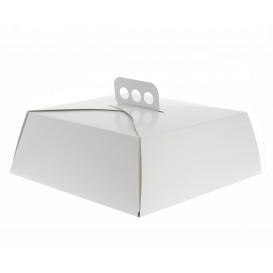 Krabička Karton Bílá na Dorty Čtvercový 24,5x24,5x10 cm 