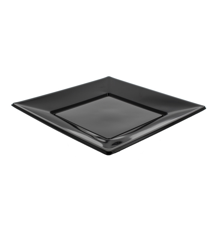 Plastové Talíř Plochá Čtvercový Černá 170mm Plastové Talíř Plochá Čtvercový Černá 170mm
