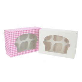 Krabička 6 Cukrářské se Stojanem 24,3x16,5x7,5cm Bílá (100 Kousky)