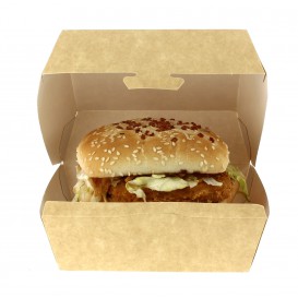 Krabička Kraft na Hamburger XXL 14,5x14,5x8 cm 