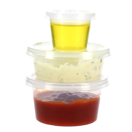 Misk na Omáčky PP Čirý s Víčko 120ml (50 Kousky)