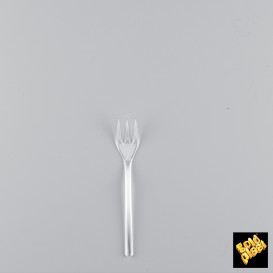 Mini Plastová Vidlička pro Ochutnávky Průhledný 100 mm (1500 Kousky)