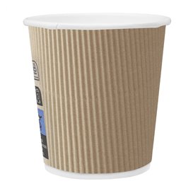 Kartonové Kelímek 4 Oz/120ml " Zvlněný Kraft " Hnědá Ø6,2 cm (50 Kousky)