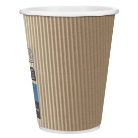 Kartonové Kelímek 12 Oz/360ml " Zvlněný Kraft " Hnědá Ø8,7cm (25 Kousky)