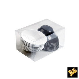 Plastové Misky " odo " Bílý a Černá 50 ml (20 Kousky)