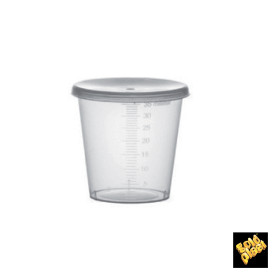 Odměrka s Víkem PP Průhledný 35ml Ø4,5cm (250 Kousky)