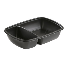 Plastové Obaly PP 2 Vrstvy Černá 900ml 23x16,5x5cm 