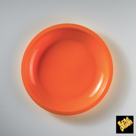 Plastové Talíř Plochá Oranžový Round PP Ø220mm (50 Kousky)