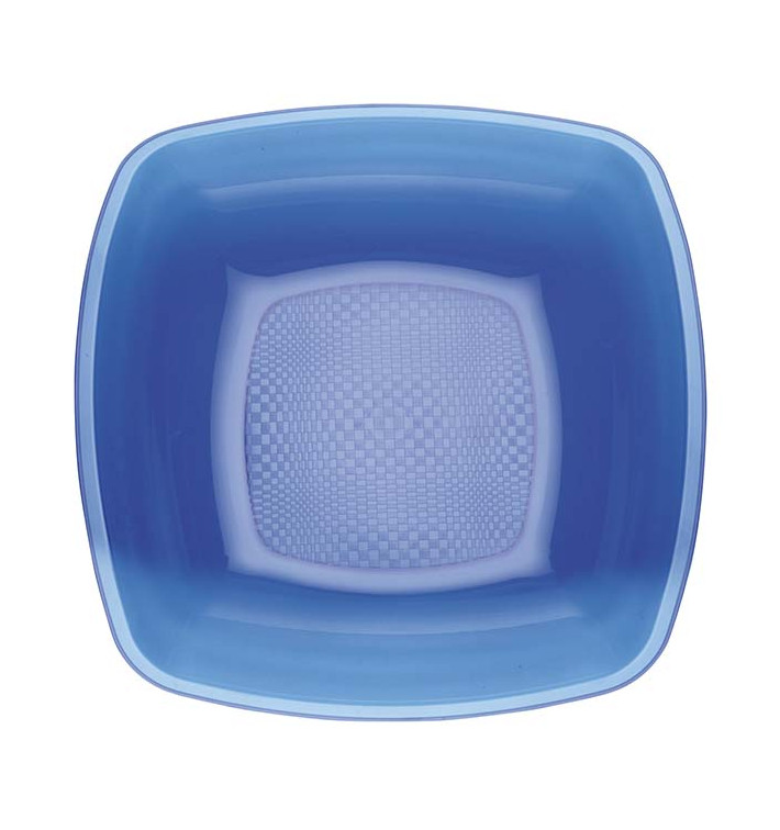 Plastové Talíř Hluboký Modrý Průhledný Square PS 180mm (25 Kousky) Plastové Talíř Hluboký Modrý Průhledný Square PS 180mm (25 Kousky)