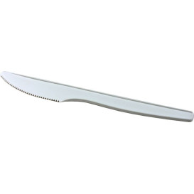 Nůž Biologicky Odbouratelný CPLA Bílý 160mm Krabička (50 Kousky)
