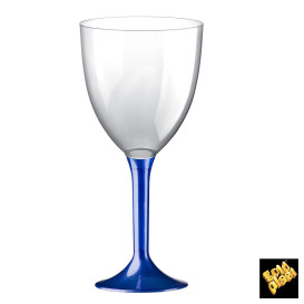 Plastové Sklenice na Víno s Černou Modrý Perlový 300ml 2P (20 Kousky)