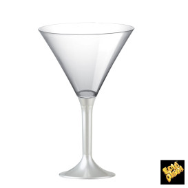 Plastové Sklenice na Koktejl s Černou Bílý Perlový 185ml 2P (20 Kousky)