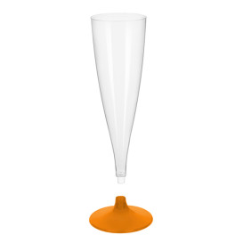 Plastové Sklenice Cava s Černou Oranžový Průhledný 140ml 2P (400 Kousky)
