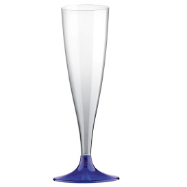 Plastové Sklenice Cava s Černou Modrý 140ml 2P (400 Kousky)