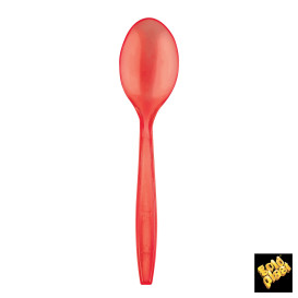 Plastová lžíce PS Premium Červené 190mm (50 Kousky)