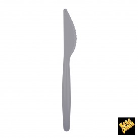 Plastový Nůž Easy PS Šedá 185 mm (500 Kousky)