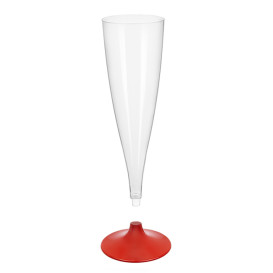 Plastové Sklenice Cava s Černou Červené 140ml 2P (20 Kousky)
