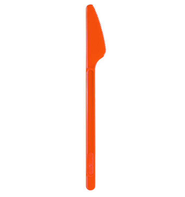 Plastový Nůž Oranžový PS 175mm (20 Kousky) Plastový Nůž Oranžový PS 175mm (20 Kousky)