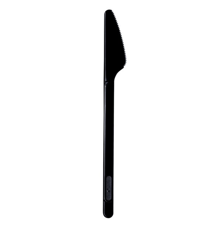 Plastový Nůž PS Černá 175mm (20 Kousky) Plastový Nůž PS Černá 175mm (20 Kousky)