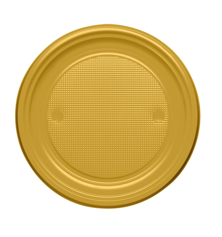 Plastové Talíř PS Plochá Zlato Ø170mm (1100 Kousky) Plastové Talíř PS Plochá Zlato Ø170mm (1100 Kousky)