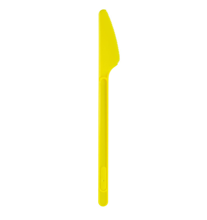 Plastový Nůž PS Žlutá 175mm (20 Kousky) Plastový Nůž PS Žlutá 175mm (20 Kousky)