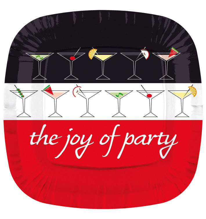 Kartonové Talíře Čtvercový " Joy of Party " 230mm (200 Kousky) Kartonové Talíře Čtvercový " Joy of Party " 230mm (200 Kousky)