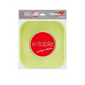 Plastové Talíř PP " X-Table " Čtvercový Limetka 230mm (120 Kousky)