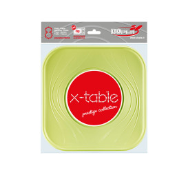 Plastové Talíř PP " X-Table " Čtvercový Limetka 230mm (120 Kousky)