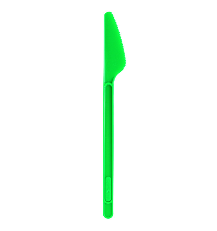 Plastový Nůž PS Zelený 175mm (600 Kousky) Plastový Nůž PS Zelený 175mm (600 Kousky)