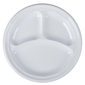 Plastové Talíř PS " Slavný Dopad " 3 Vrstvy Bílý Ø260mm (125 Kousky)