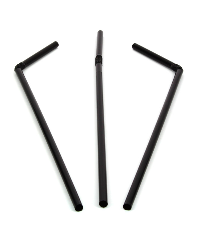 Plastové Brčko Pružná Černá Ø5mm 23cm (1000 Kousky) Plastové Brčko Pružná Černá Ø5mm 23cm (1000 Kousky)