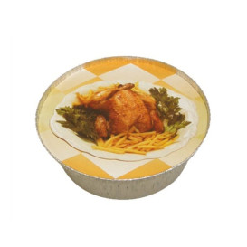 Kartonové Víčko Obaly s Kulatý na Kuře 1900ml (125 Kousky)