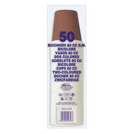 Plastové Kelímek PS Dvoubarevná Hnědá 80ml Ø5,7cm (50 Kousky)