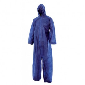 Kombinéza z Netkané Textilie PP s Kapucí na zip Velikost L Modrý (50 Kousky)