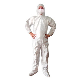 Kombinéza z Netkané Textilie PP Polyetylénové s Kapucí na zip Velikost XXL (1 Kousky)