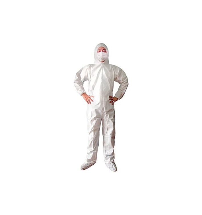 Kombinéza z Netkané Textilie PP Polyetylénové s Kapucí na zip Velikost L (1 Kousky) Kombinéza z Netkané Textilie PP Polyetylénové s Kapucí na zip Velikost L (1 Kousky)