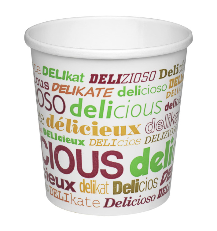 Kartonová Miska " Delicius " 16Oz/473ml Ø9,8cm (25 Kousky) Kartonová Miska " Delicius " 16Oz/473ml Ø9,8cm (25 Kousky)