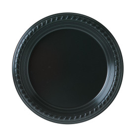Plastové Talíř Party PS Plochá Černá Ø180mm (25 Kousky)