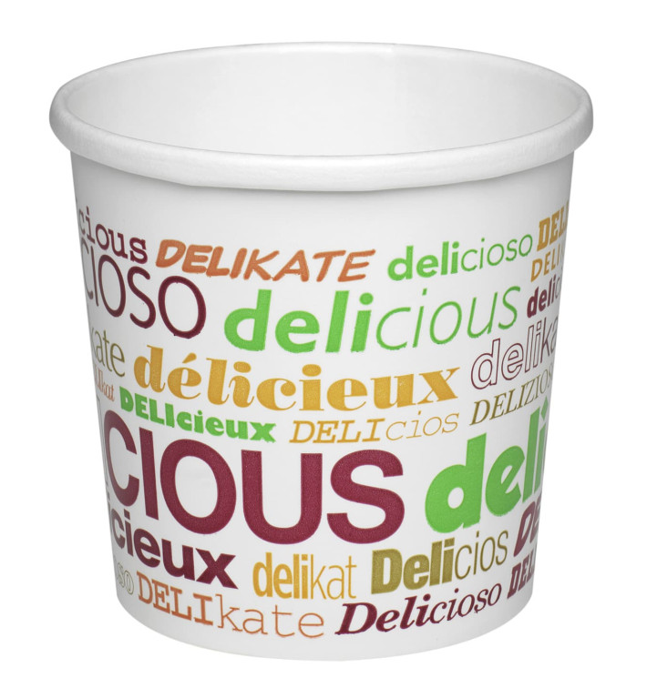 Kartonová Miska " Delicius " 26Oz/770ml Ø11,7cm (500 Kousky) Kartonová Miska " Delicius " 26Oz/770ml Ø11,7cm (500 Kousky)