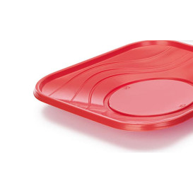 Plastové Talíř PP " X-Table " Čtvercový Červené 230mm (120 Kousky)