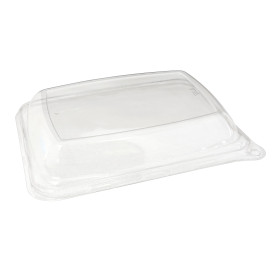 Plastové Víčko na Kelímek Vypouklé PET Obaly z Cukrové Třtiny 20x14x3cm (300 Kousky)