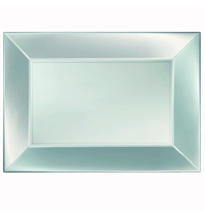 Podnos Plastový Stříbrný Pěkný Pearl PP 345x230mm (6 Kousky) Podnos Plastový Stříbrný Pěkný Pearl PP 345x230mm (6 Kousky)