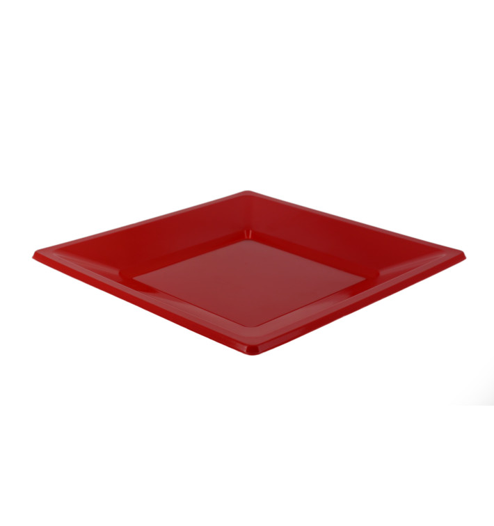 Plastové Talíř Plochá Čtvercový Červené 230mm (750 Kousky) Plastové Talíř Plochá Čtvercový Červené 230mm (750 Kousky)