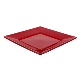 Plastové Talíř Plochá Čtvercový Bordeaux 170mm (360 Kousky)