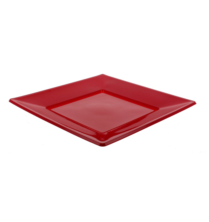 Plastové Talíř Plochá Čtvercový Bordeaux 170mm (360 Kousky) Plastové Talíř Plochá Čtvercový Bordeaux 170mm (360 Kousky)
