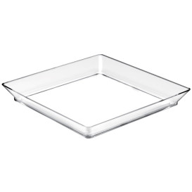 Podnos pro Ochutnávky Střední Průhledný 13x13 cm (12 Kousky)