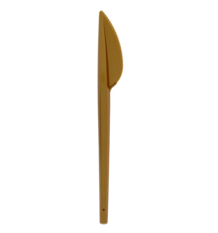 Plastový Nůž PS Zlato 165mm (20 Kousky) Plastový Nůž PS Zlato 165mm (20 Kousky)