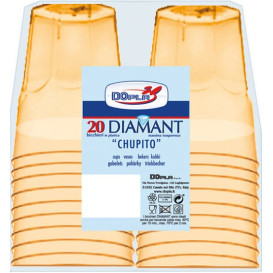 Plastové Kelímek " Diamant " PS Krystal Žlutá 50ml (20 Kousky)