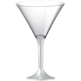Plastové Sklenice na Koktejl s Černou Bílý Perlový 185ml 2P (20 Kousky)